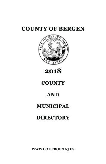 COUNTY AND MUNICIPAL DIRECTORY - Bergen County, NJ