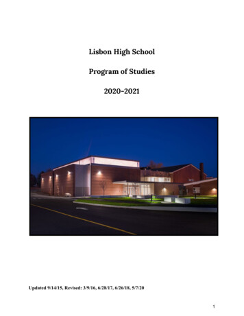 Lisbon High School Program Of Studies 2020-2021