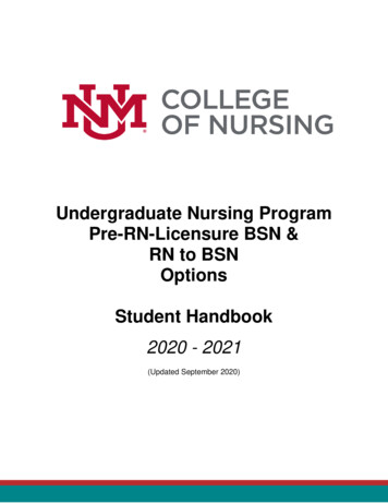 Undergraduate Nursing Program Pre-RN-Licensure BSN & RN 