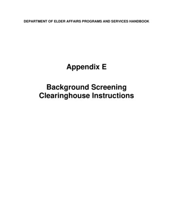 Appendix E Background Screening Clearinghouse Instructions