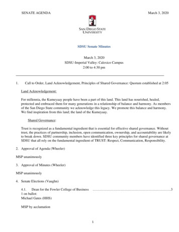 SDSU Senate Minutes