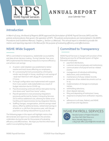 2020 Annual Report - Payroll.nshe.nevada.edu
