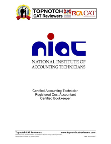Certified Accounting Technician Registered Cost Accountant .