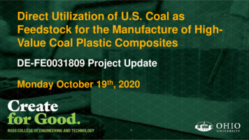 Direct Utilization Of U.S. Coal As Feedstock For . - Energy