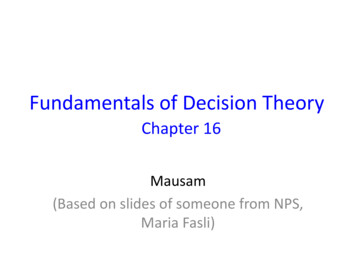 Fundamentals Of Decision Theory - Courses.cs.washington.edu