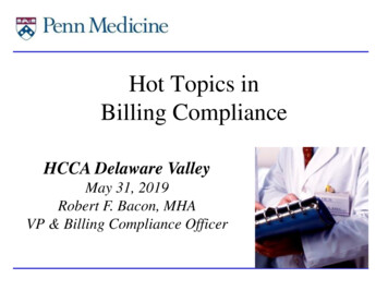 Hot Topics In Billing Compliance - HCCA Official Site
