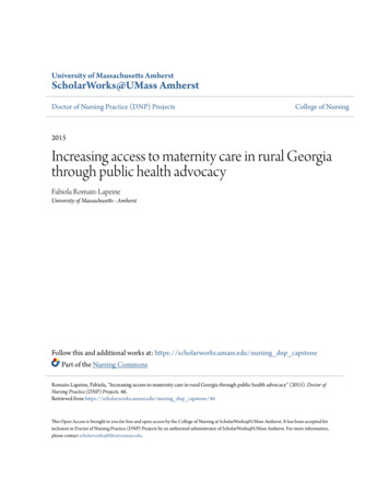 Increasing Access To Maternity Care In Rural Georgia .