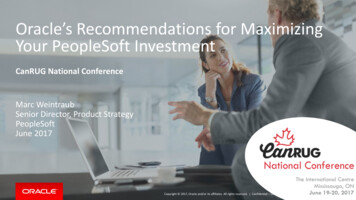 Oracles Recommendations For Maximizing Your PeopleSoft .