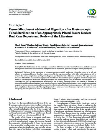 Case Report Essure Microinsert Abdominal Migration After .