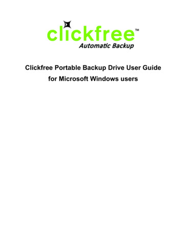 Clickfree Portable Backup Drive User Guide For Microsoft .