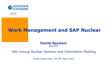 Work Management And SAP Nuclear