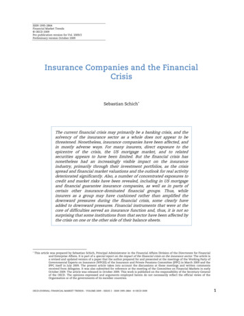FMT97 2 Insurance Companies And The Financial Crisis Pre-print