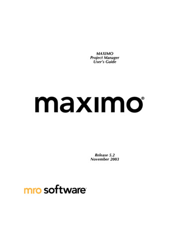 MAXIMO Project Manager User's Guide