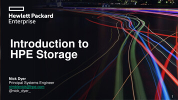 Introduction To HPE Storage