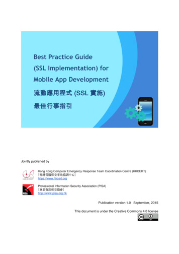 Best Practice Guide (SSL Implementation) For Mobile App .