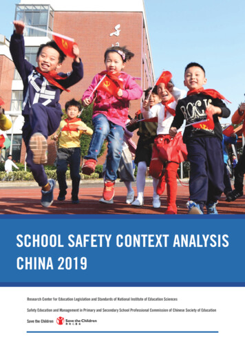SCHOOL SAFETY CONTEXT ANALYSIS CHINA 2019