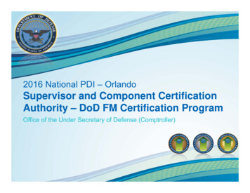 2016 National PDI – Orlando Supervisor And Component .