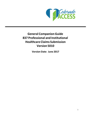 General Companion Guide 837 Professional And Institutional .