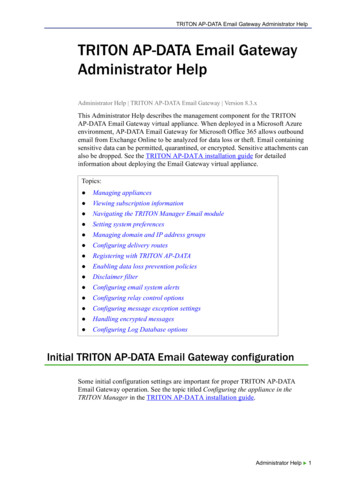 TRITON AP-DATA Email Gateway Administrator . - 