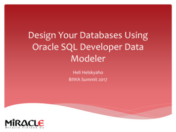 Design Your Databases Using Oracle SQL Developer Data 