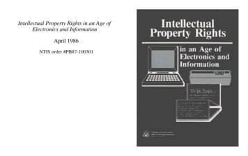 Intellectual Property Rights In An Age Of Electronics And .