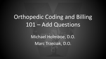 Orthopedic Coding And Billing 101 – Add Questions