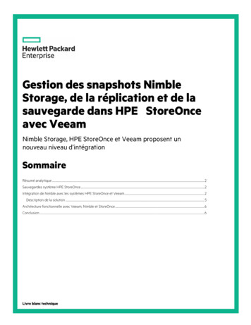 Gérer Les Snapshots Nimble Storage, La Réplication Et La .