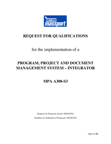 PROGRAM, PROJECT AND DOCUMENT MANAGEMENT 