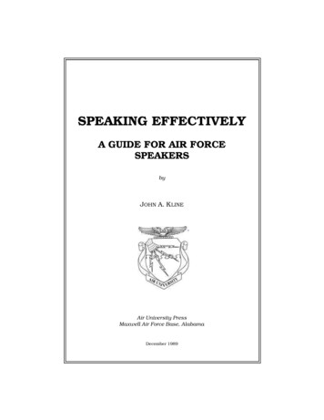 SPEAKING EFFECTIVELY - DTIC