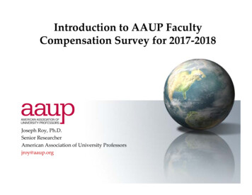 Introduction To AAUP Faculty Survey For