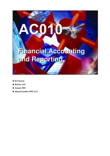 Financial Accounting And Reporting - Consultant SAP FI CO .