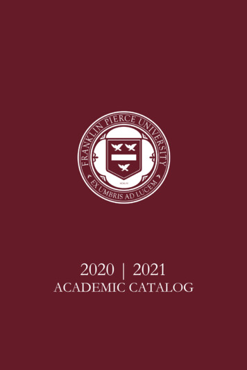 2020-2021 FPU Academic Catalog - Franklin Pierce