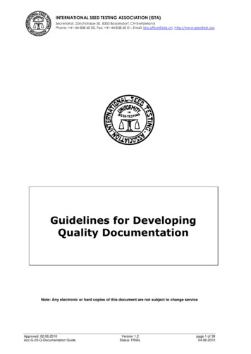 Guidelines For Developing Quality Documentation