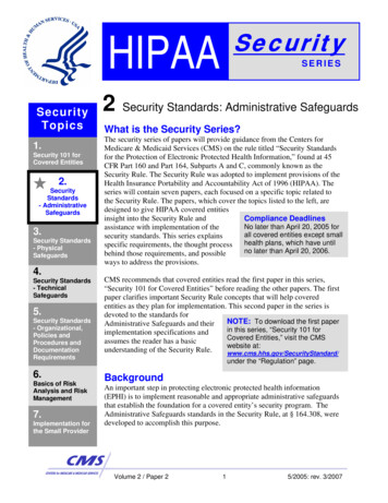 HIPAA Security Series #2 - Administrative Safeguards