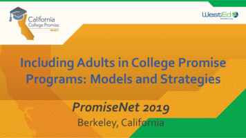 Including Adults In College Promise Programs: Models And .