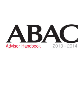 Advisor Handbook 2013 - 2014 - ABAC Application Web Server