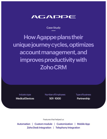 How Agappe Plans Their Unique Journey Cycles . - Zoho