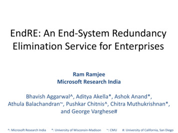 EndRE: An End-System Redundancy Elimination Service For .