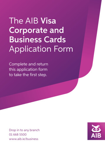 The AIB Visa Corporate And Business Cards Application Form