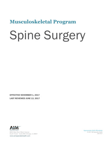 Musculoskeletal Program Spine Surgery