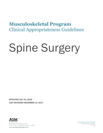 Cover Spine Surgery Guidelines