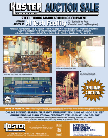 Steel Tubing Manufacturing EquipMent Assets OF: Former Al .