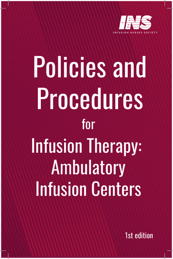INFUSION NURSES SOCIETY Policies And Procedures