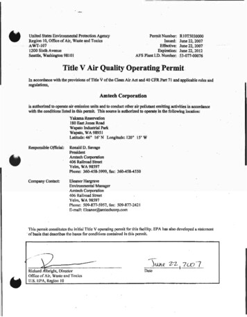 Title V Air Quality Operating Permit