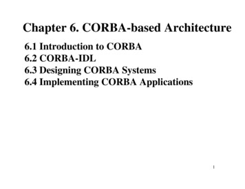 6.1 Introduction To CORBA 6.2 CORBA-IDL 6.3 Designing .
