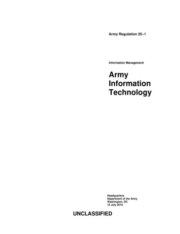 Information Management Army Information Technology
