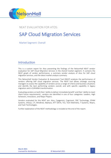 NEAT EVALUATION FOR ATOS: SAP Cloud Migration Services