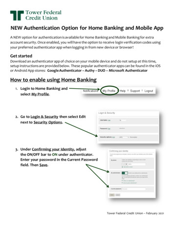 NEW Authentication Option For Home Banking And Mobile App