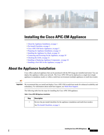 Installing The Cisco APIC-EM Appliance