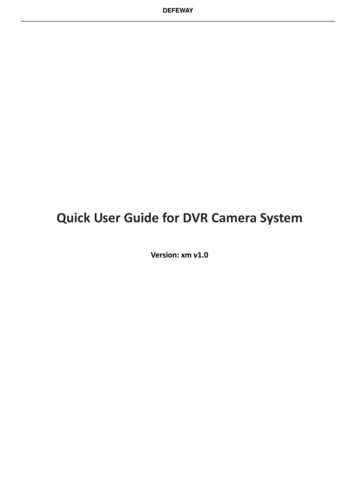 Quick User Guide For DVR Camera System